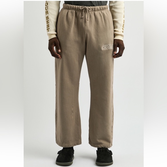 Cherry LA Pants - Cherry LA Parachute Wide-leg Cotton Sweatpants Tan